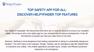 Top Safety App for All Discover HelpyFinder top features