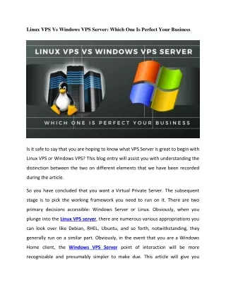 linux vps vs windows vps server which