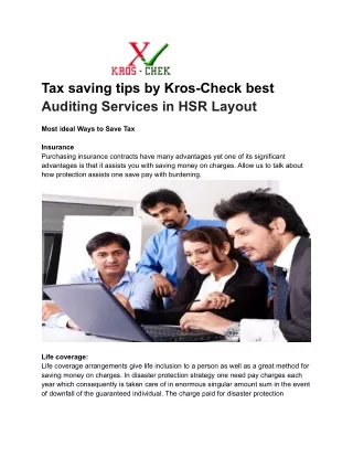 Tax saving tips by Kros-Check best Auditing Services in HSR Layout