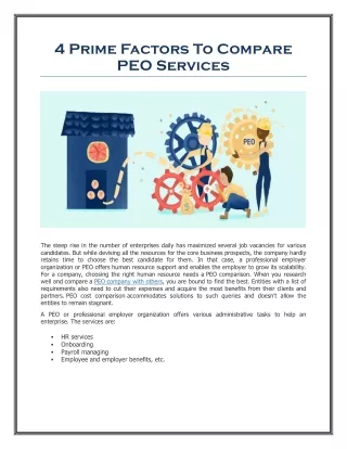 What Are The Factors To Compare PEO Services