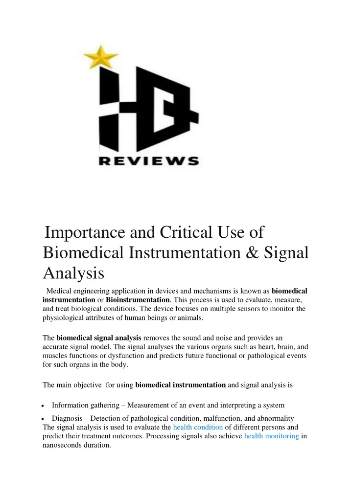 importance and critical use of biomedical