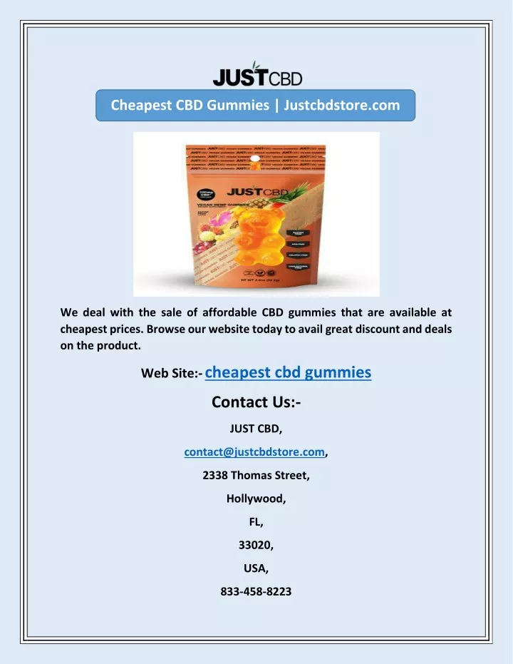 cheapest cbd gummies justcbdstore com