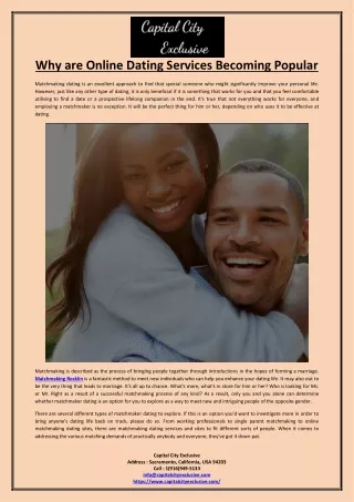 Why are Online Dating Services Becoming Popular