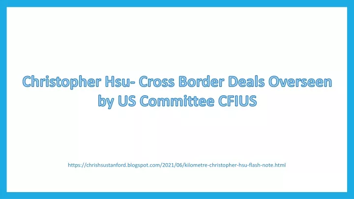 christopher hsu cross border deals overseen