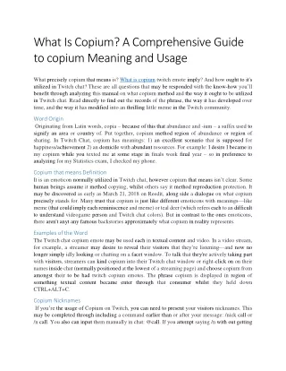 What Is Copium