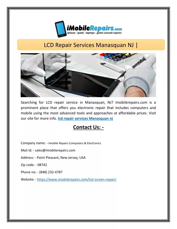 lcd repair services manasquan nj