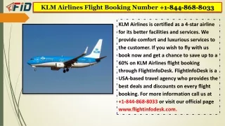 klm airlines flight booking number 1 844 868 8033