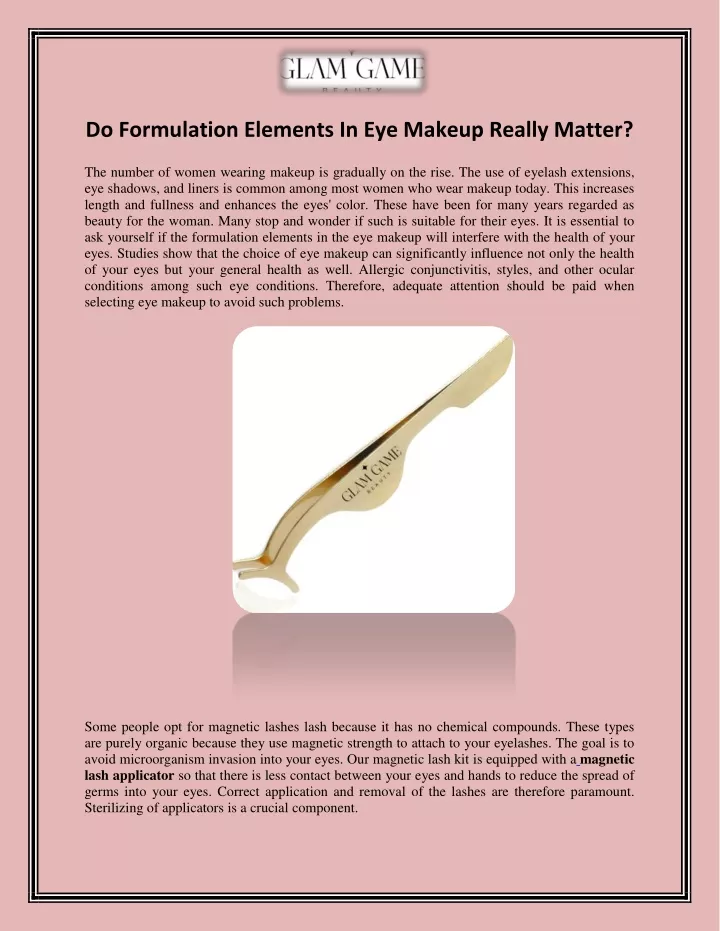 do formulation elements in eye makeup really