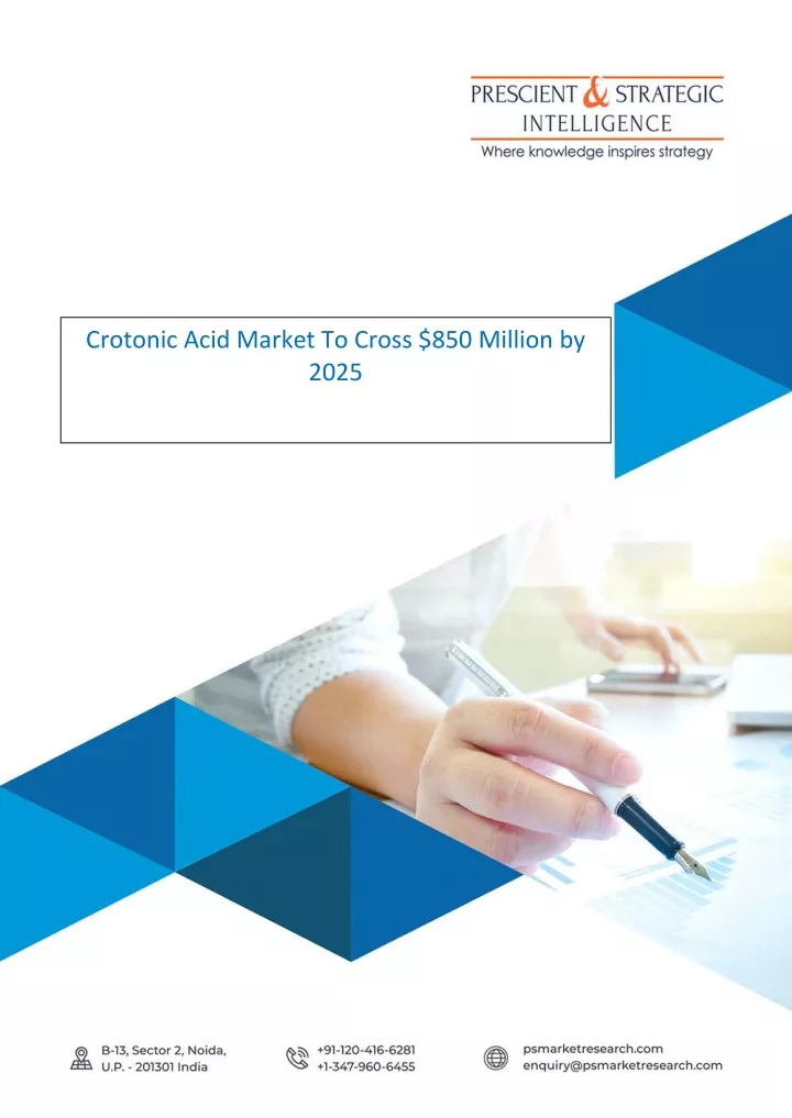 crotonic acid market to cross 850 million by 2025