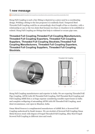 Threaded Full Coupling Suppliers In India