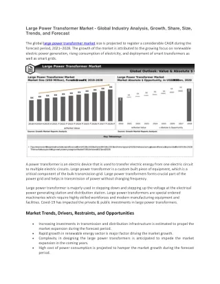 large power transformer market global industry