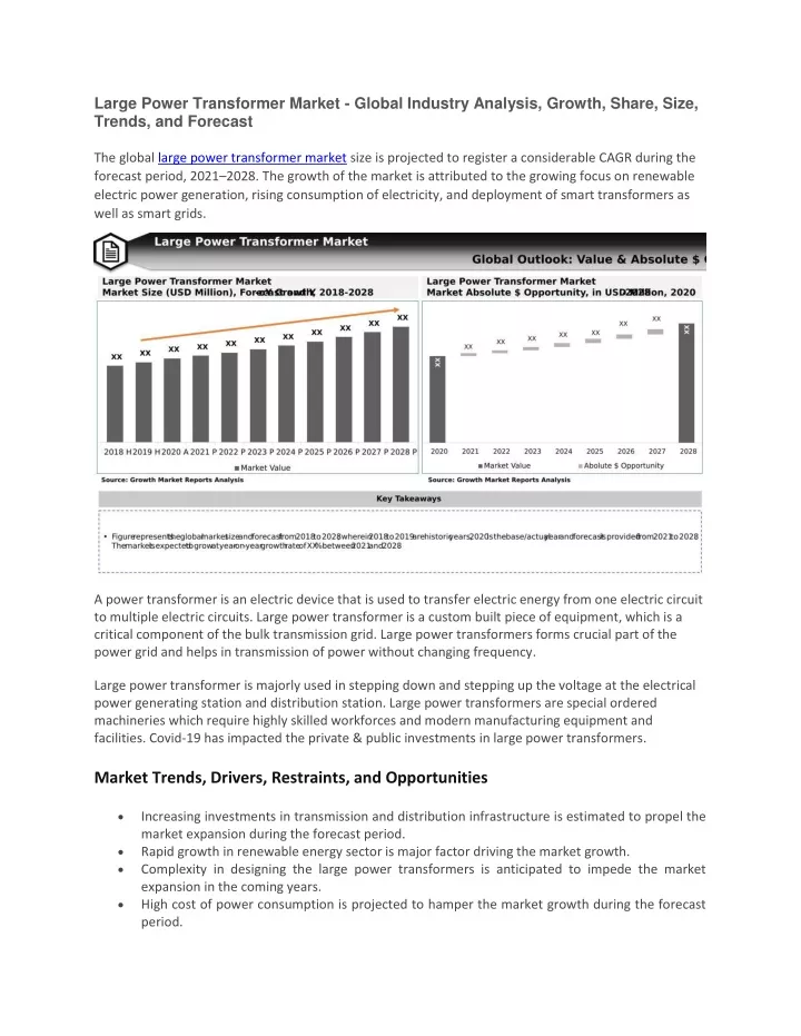 large power transformer market global industry