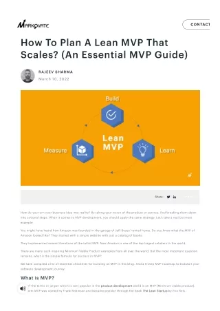 How To Plan A Lean MVP That Scales? (An Essential MVP Guide)