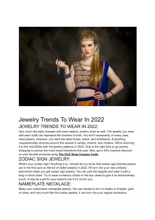 Jewelry Trends To Wear In 2022