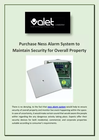 purchase ness alarm system to maintain security