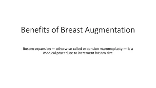 Benefits of Breast Augmentation