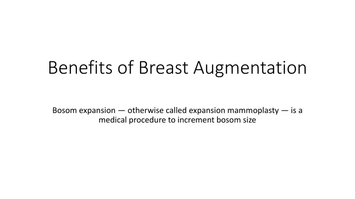 benefits of breast augmentation