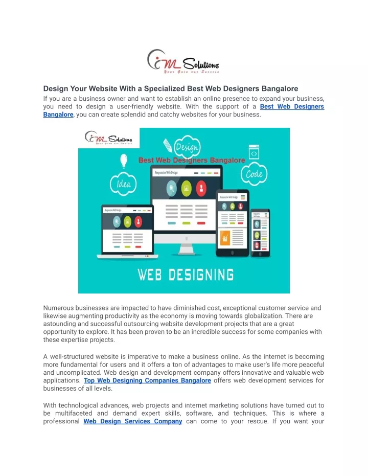 design your website with a specialized best