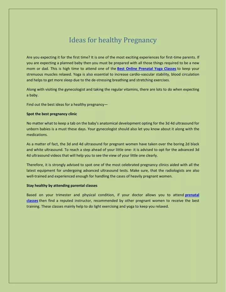 ideas for healthy pregnancy