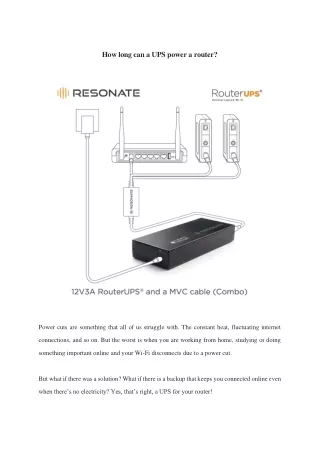 How long can a UPS power a router?