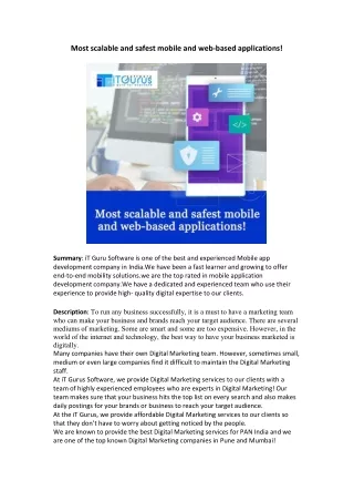 most scalable and safest mobile and web based