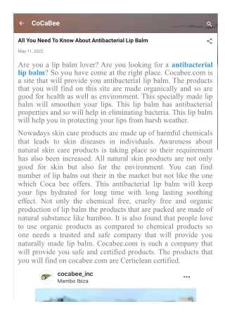 All You Need To Know About Antibacterial Lip Balm