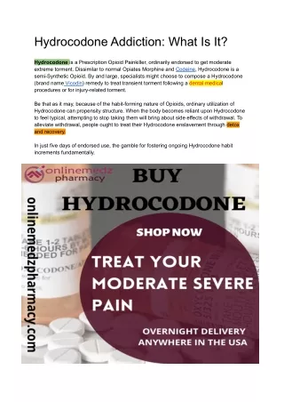 Buy Hydrocodone Addiction_ What Is It