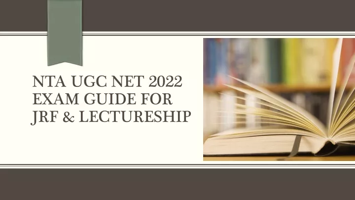 nta ugc net 2022 exam guide for jrf lectureship