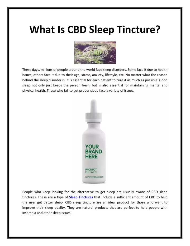 what is cbd sleep tincture