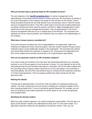 what are the best ways to generate leads