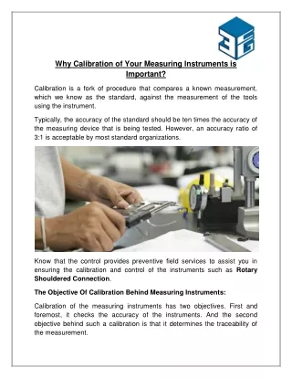 why calibration of your measuring instruments