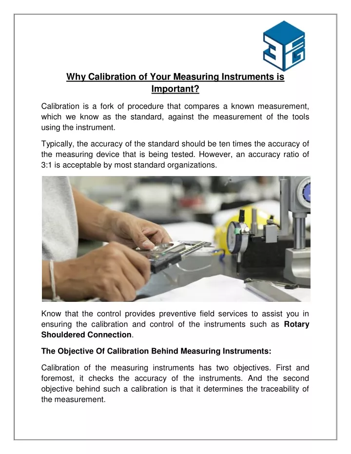 why calibration of your measuring instruments