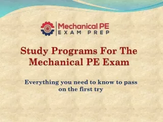 study programs for the mechanical pe exam