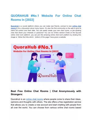 quorahub no 1 website for online chat rooms