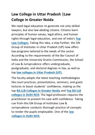 Law college in up