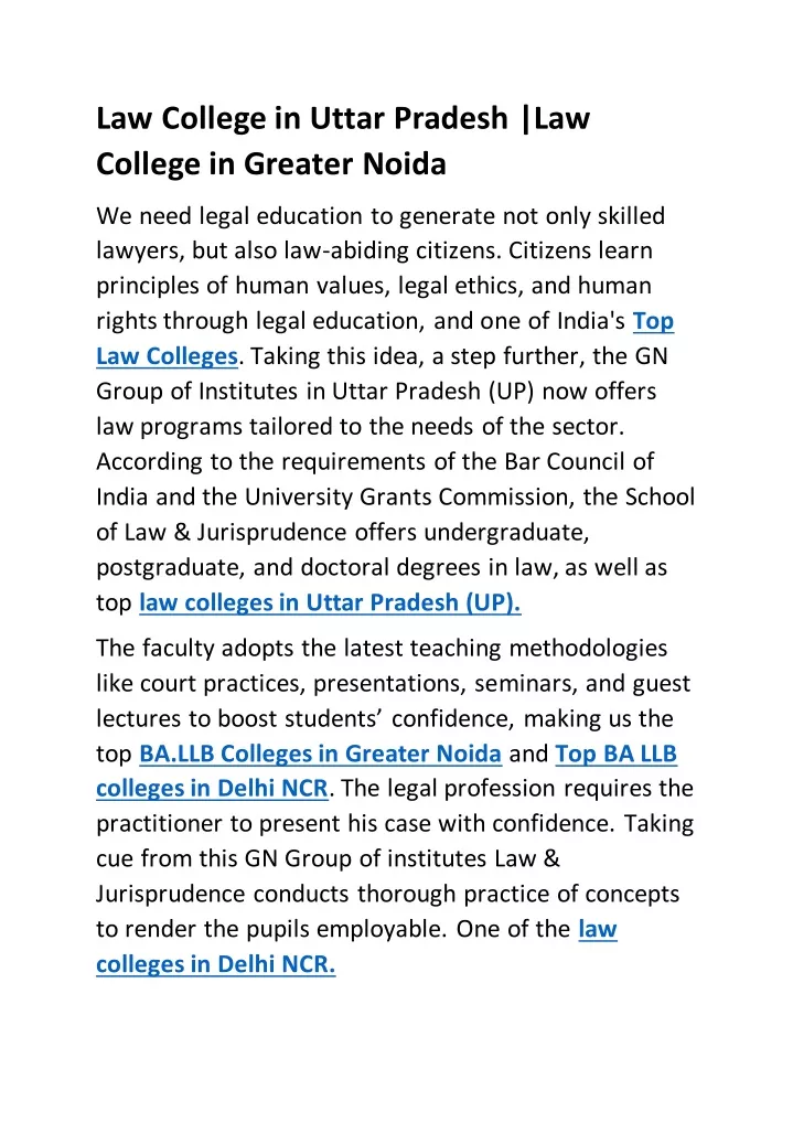 law college in uttar pradesh law college