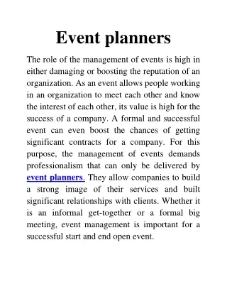 event planners