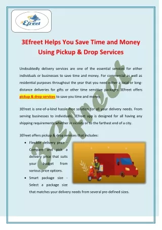 3Efreet Helps You Save Time and Money Using Pickup