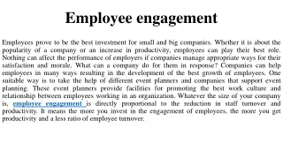 Employee engagement