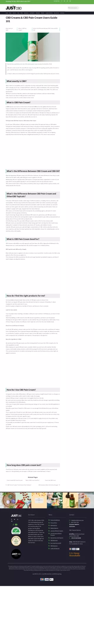 CBD Creams & CBD Pain Cream Users Guide 101