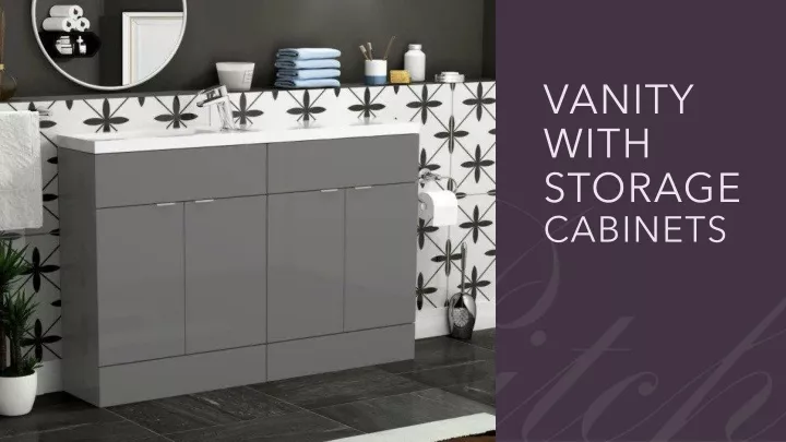 vanity with storage cabinets