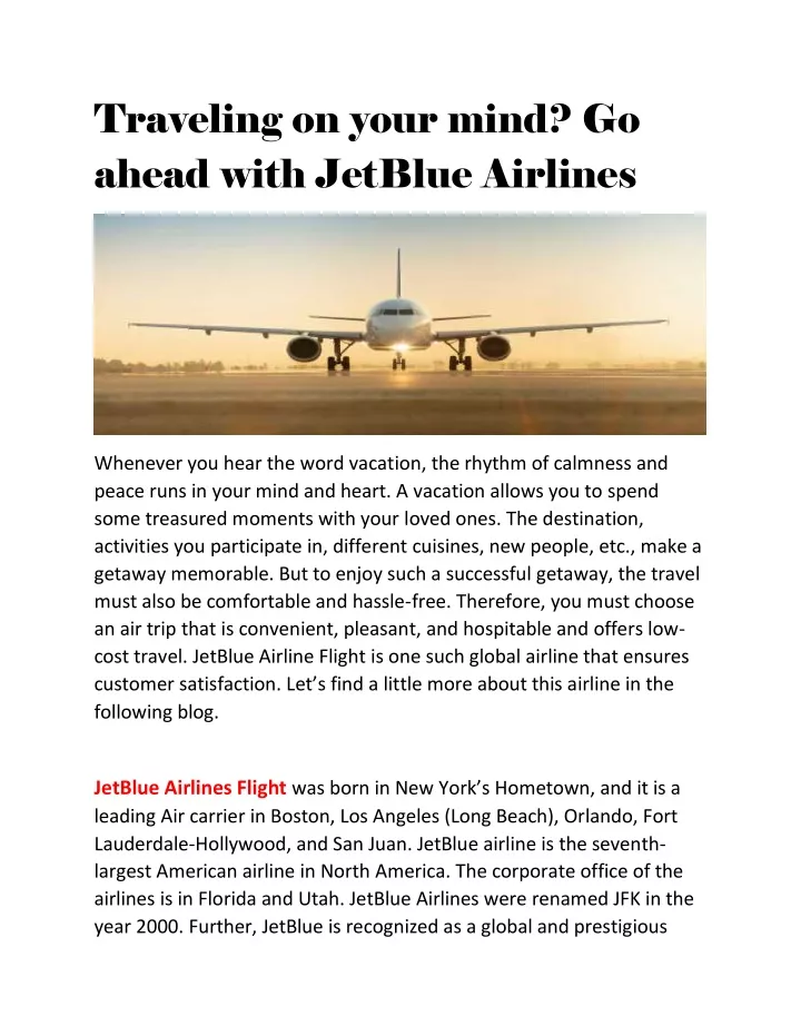traveling on your mind go ahead with jetblue
