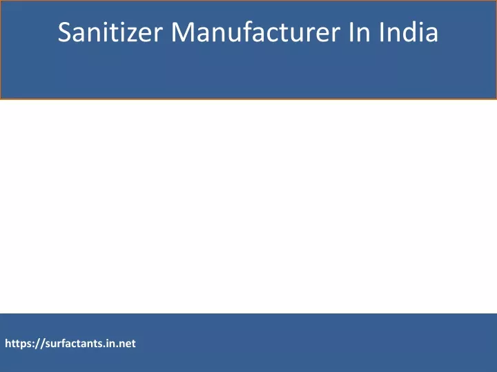 sanitizer manufacturer in india