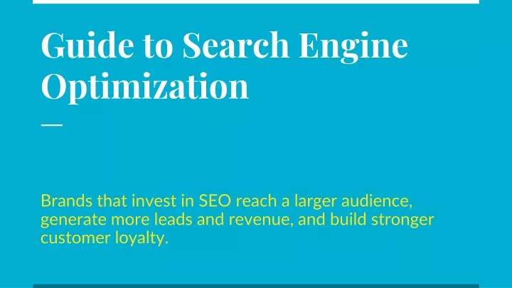 guide to search engine optimization