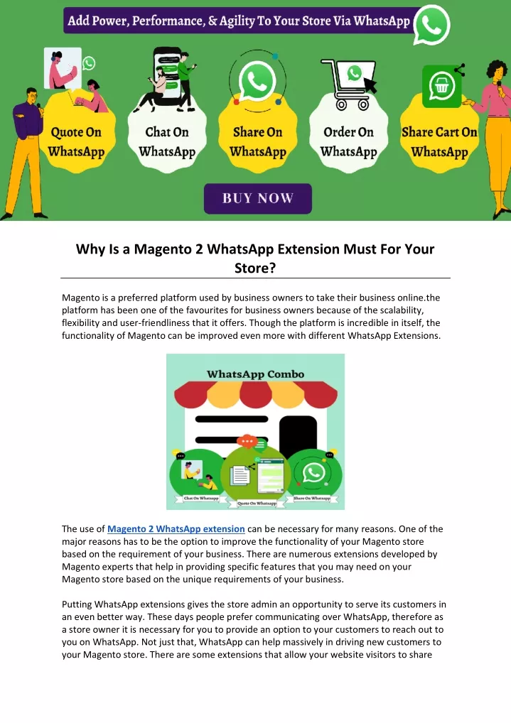 why is a magento 2 whatsapp extension must