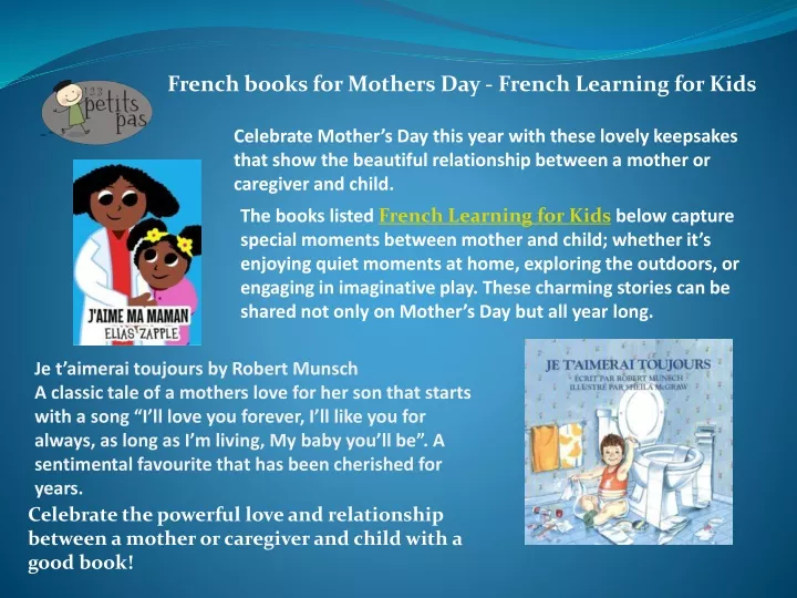 french books for mothers day french learning