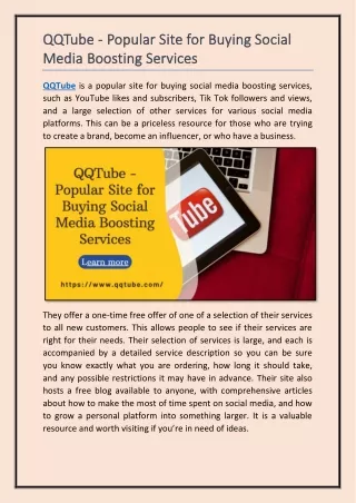 QQTube - Popular Site for Buying Social Media Boosting Services