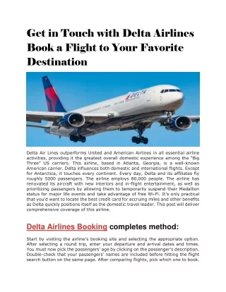 get in touch with delta airlines book a flight
