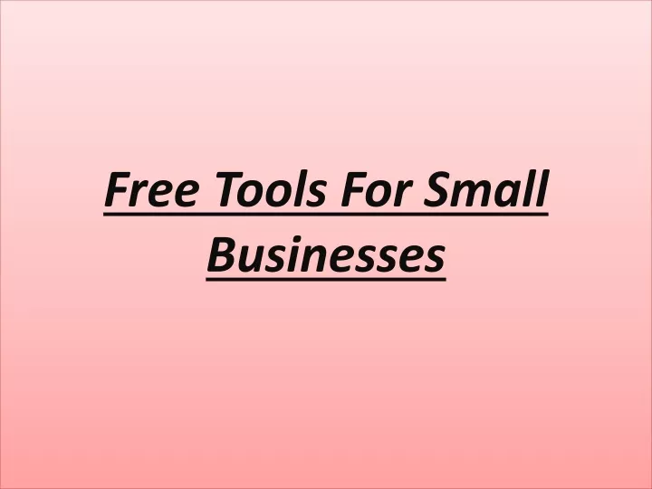 free tools for small businesses