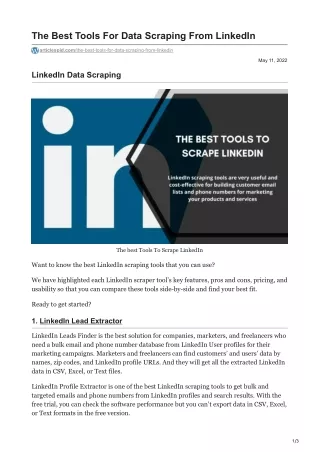 the best tools for data scraping from linkedin